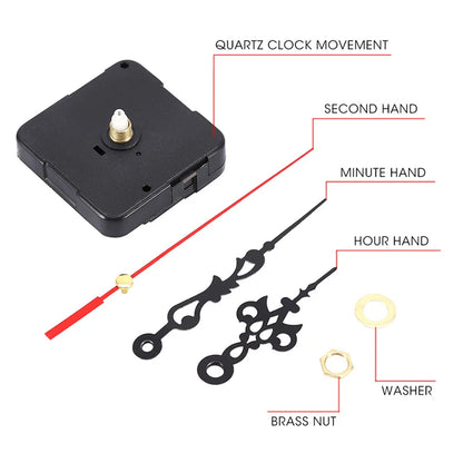 Mute DIY Clock Quartz Watch Clock Mechanism Wall Clock Bevægelse Reparation Udskiftning Mekanisme Dele Væsentlige ure Tilbehør