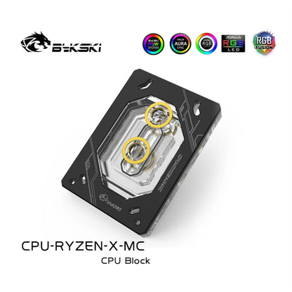 ByKski CPU Waasserblock Block benotzt fir Amd Ryzen3000 AM3 AM5 1950X TR4 X399 X570 Meeschtesch / 5pin Réierendréier