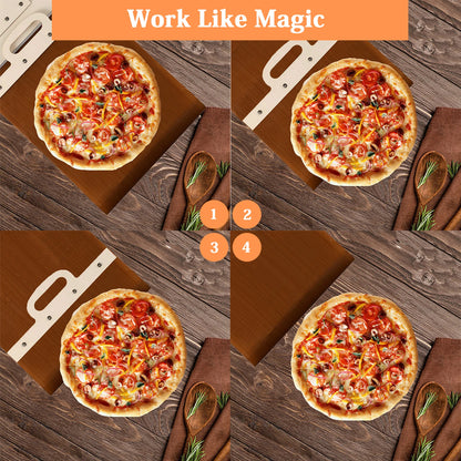 55*30 cm Schieba Pizza Schaufel Abnehmbares Holzgriff Pizza Spatel mit hochtemperaturbeständigen Tarps-Backwerkzeugen