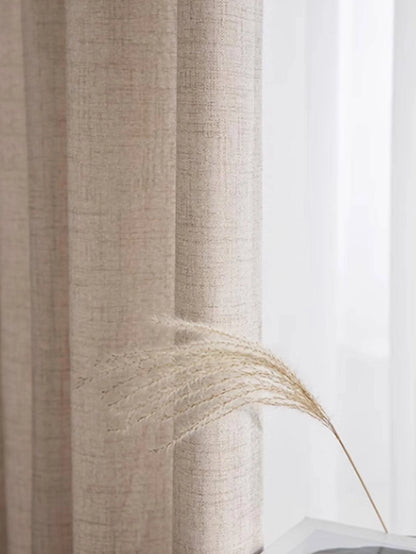 Japanese style thickened cotton and linen semi shading curtains for bedrooms, living rooms, and curtains