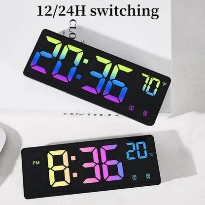 Contrôle vocal ALLOCHE ALLOCE DATÉRATURE numérique Date 2 Alarme USB alimentée toujours sur la snooze Table Clock Night Mode 12 / 24h Corloge LED