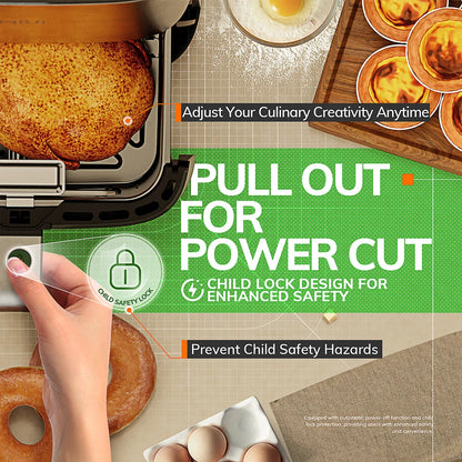 Miui 5l Air Fryer, Electric Hot Fryer Oven Oilless Cooker With Touch Control & Nonstick Basket & Synlig Window, Familiestørrelse