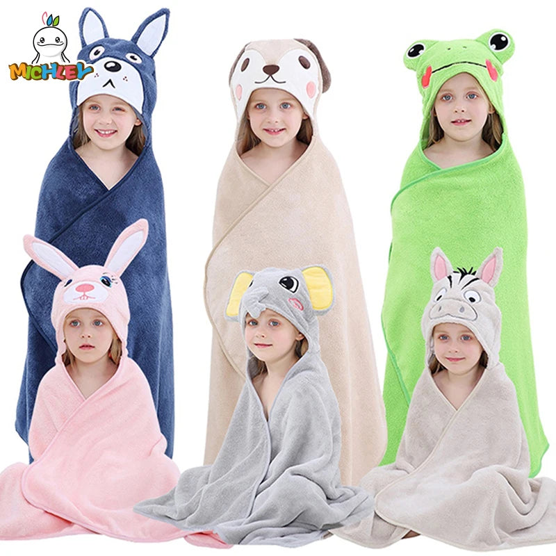 Michley batole s kapucí kapucí Baby Bath ručníky Sprchová sprcha měkké teplé spaddle přikrývky pro chlapce dívky děti novorozence 0-9t