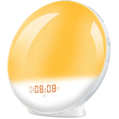 Sunrise Alarm Clock Wake Up Orologio Light Sunrise/Sunset Simulazione Digital Orologio con orologi da scrivania FM a luce notturna