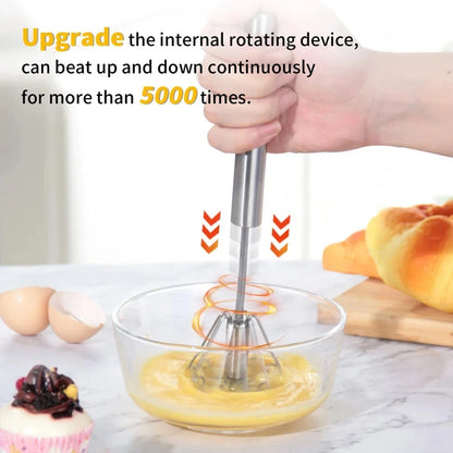 Miscelatore semi-automatico Whisk uova battitore in acciaio inossidabile mixer a mano che gira utensili da cucina miscelatore cucina strumenti di uova
