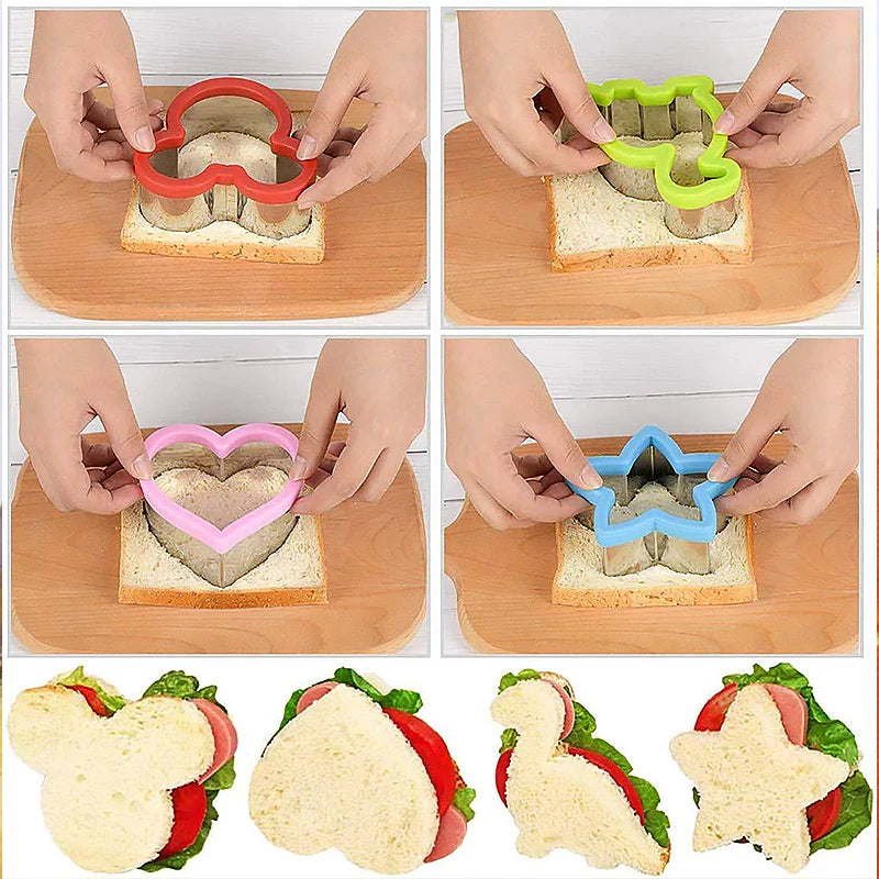 Cutters de sándwich para niños Alimentos de galleta para galletas fabricantes de moldes para frutas y verduras que cortan herramientas de hornear de molde para niños