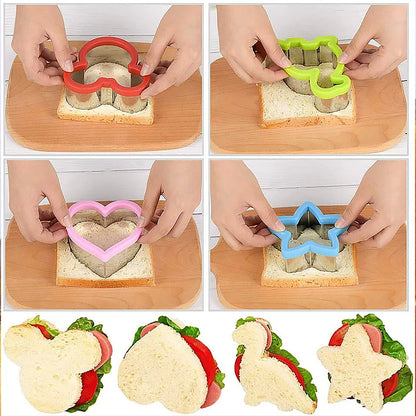 Cutters de sándwich para niños Alimentos de galleta para galletas fabricantes de moldes para frutas y verduras que cortan herramientas de hornear de molde para niños