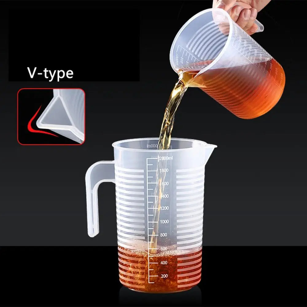Misurazione graduata in plastica Coppa di grande capacità di laboratorio Becher Clear con cottura da cucina trasparente per miscelazione trasparente