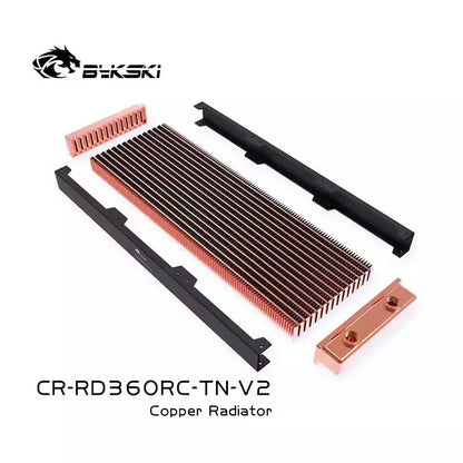 Bykski G1/4 " 30MM Thick Copper PC Cooling Radiator Black,Water Cooler Row Support 12cm Fans PC Heatsink 120 240 360 480MM
