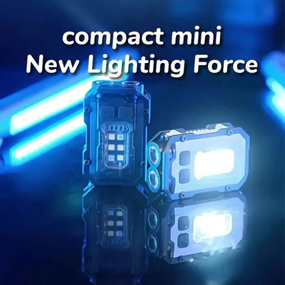 Flashlight portable portable mini key chain lamp flashlight strong light charge led household outdoor super bright magnetic