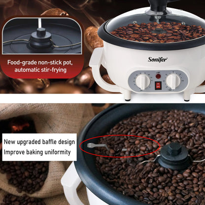 Elektresch Kaffi Bean Roaster Kaffi Baked Peanut Bounen Baken Popcorn maachen Trockner Händler Maschinn Drying Sonifer