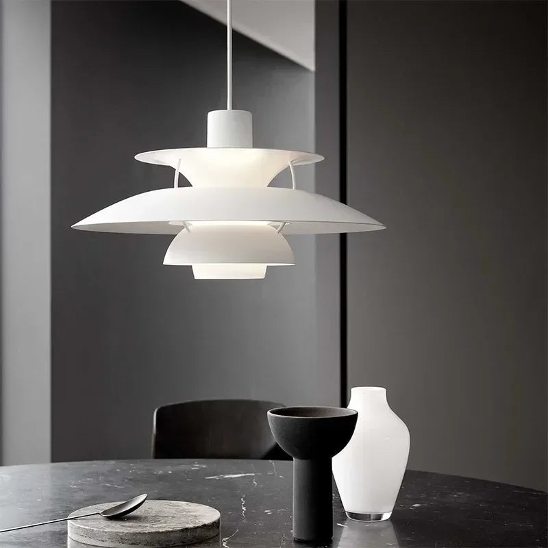 Dansk design jern pendel lys e27 ledet lysekrone nordisk farverig paraply lampe spisebord loft indretning køkken droplight