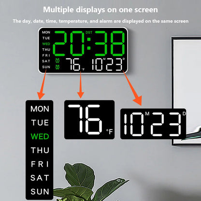 LED Screen Digital Wall Clocks 12/24H Table Clock with Adjustable Brightness Electronic Alarm Clock For Home Living Room Decor