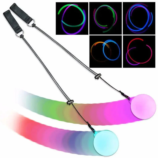 Belly Dance Accessories LED POI топка регулируем RGB Хвърляне на топката Етап изпълнение Реквизит за деца и възрастни