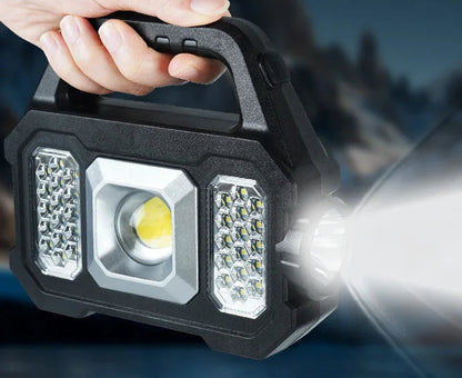High Power Led Flashlights Rechargeable Camping Work Light Multi Functional Portable Light Solar Charging 6 Lighting Modes