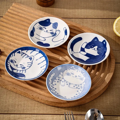 Piatti di salsa Sushi Table stoviglie in stile giapponese dessert in ceramica creativa cartone animato cartone animato fortunato gatto goccia cala goccia piastra