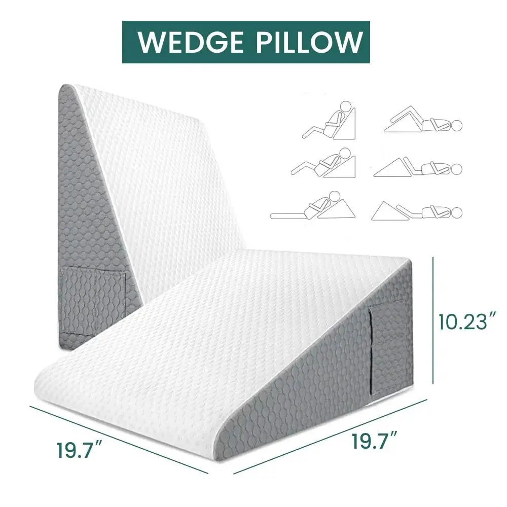 Almohada de cuña para reflujo de ácido para dormir después de la cirugía Triángulo almohada elevada para el dormitorio de la oficina de la oficina de la oficina de la oficina