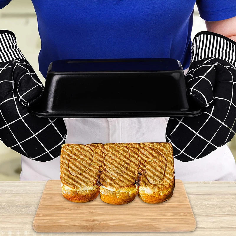 LMetjma Nicht -Stick -Backbrotbrot Laib Pan Kohlenstoffstahl Toast Brot Pfanne Küche Rechteck Backware für Brownies Hackbraten JT233