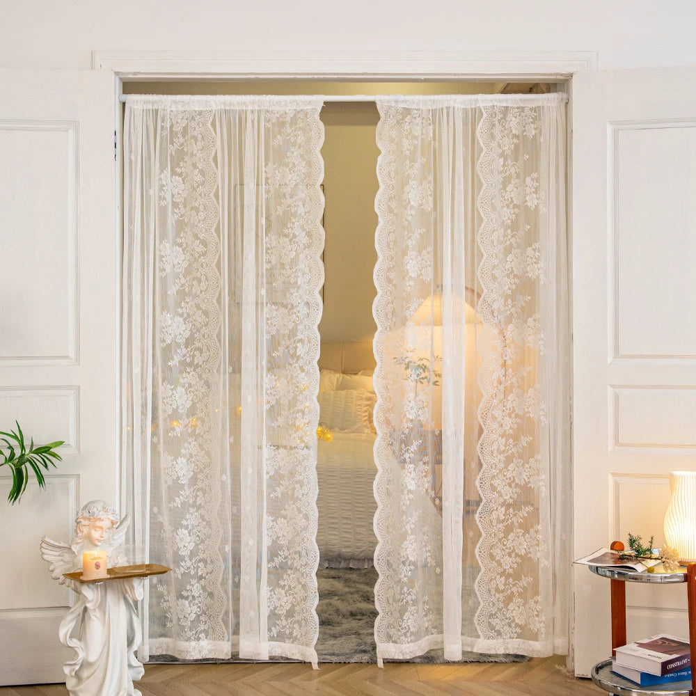Yanyangtian en dentelle romantique piste transparente rideau de luxe en tulle