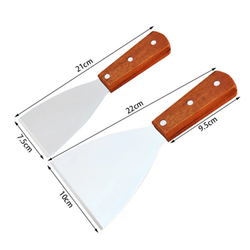 Aço inoxidável Metal Spatula Turner Hambúrguer plano panqueca Pizza Grill Flipper BBQ Baking Tools Teppanyaki Griddle Cooking Utensil