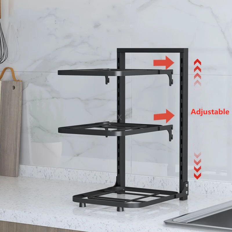 Kitchen Pot Organizer Rack Sink Shelf Multi Layer Pot Storage Rack Husholdningsskap Frytpanne Organiseringsskålhylleholder