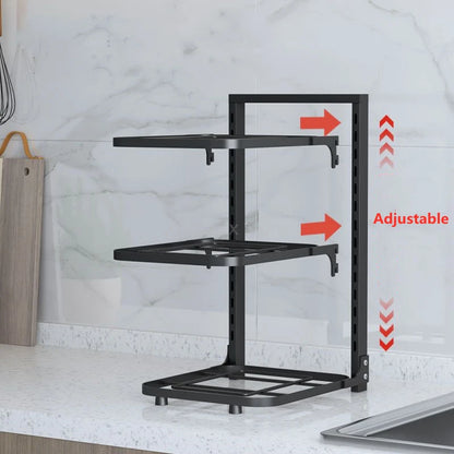Kitchen Pot Organizer Rack Sink Shelf Multi Layer Pot Storage Rack Husholdningsskap Frytpanne Organiseringsskålhylleholder