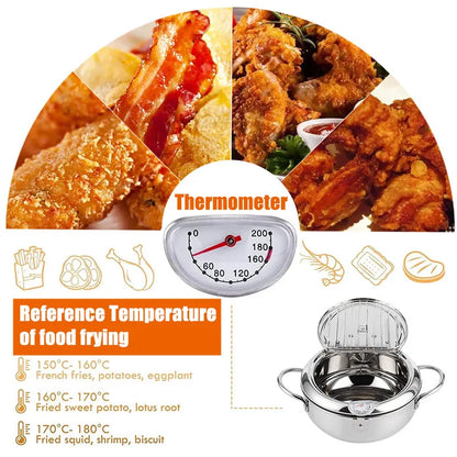 Ιαπωνικό στυλ Tempura Fryer Household Small Fryer Εξοικονόμηση πετρελαίου μίνι Ειδική θερμοκρασία ελεγχόμενη με βαθύ τηγανητό Λάδι Μικρό δοχείο