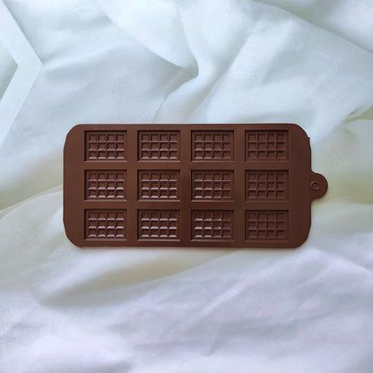 Silicone Chocolate Mold 12 Holes Waffle Chocolate Mold Fondant DIY Candy Bar Mould Cake Decoration Tools Kitchen Baking