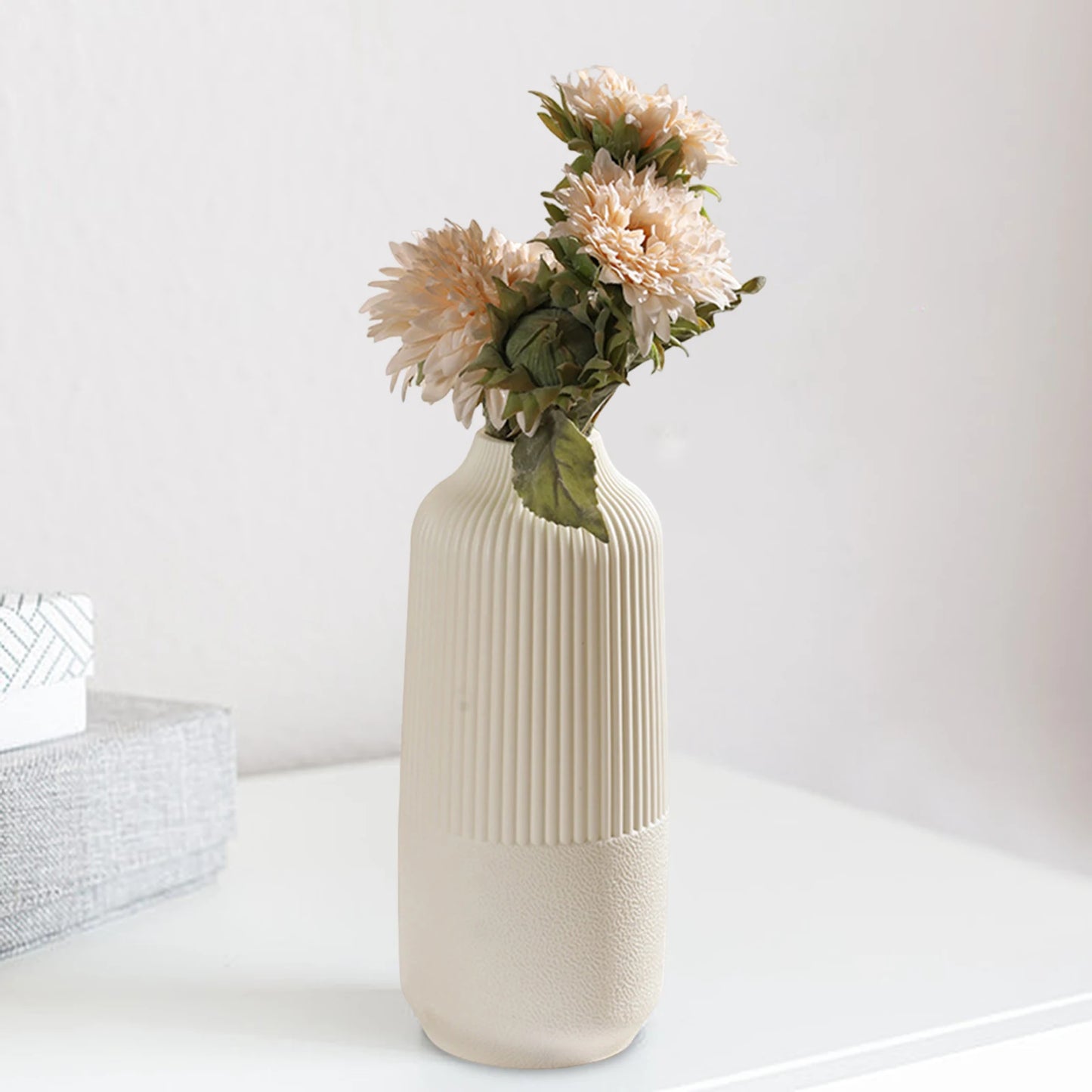 Modern Blummen Vase Blummen Pot Basket nordic Home Dekoratioun Vase Minimalist Vase fir Heembetterbüro Detrozenkummer