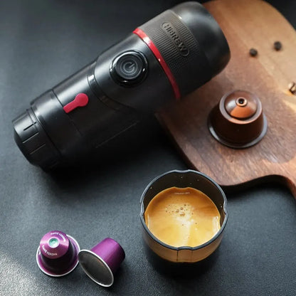 Hibrew Portable Coffee Machine for Car & Home, DC12V Expresso Coffee Maker Fit Nexpresso Dolce Pod Capsule Coffee Powder H4