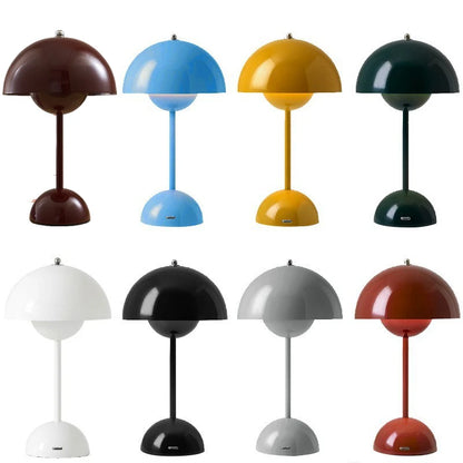 Kinscoter Nordic Retro Touch Flower Bud Table Lamp LED 3 Fargetemperatur Oppladbar 1500mAh Hjem Bedroom Bedside Night Light