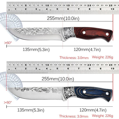 Gesmeed Cleaver Kitchen Chef Mes Roestvrij staal Hand Vlees Vlees Fruit Paring Vissen Draagbare BBQ Butcher Bonning Knife Cover
