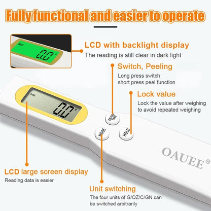 Oauee 500g Electronic Kitchen Scale LCD Digital Measuring Food Flour Digital Spoon Scale Mini Kitchen Tool for Milk Coffee Scale