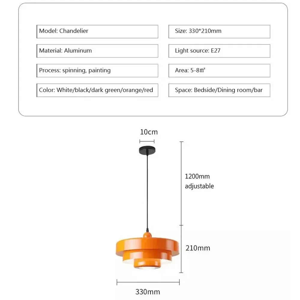 Medieval LED Pendant Light Nordic Carbon Steel Aluminum White Dark Green Orange Illumination For Restaurant Living Rooms Fixture