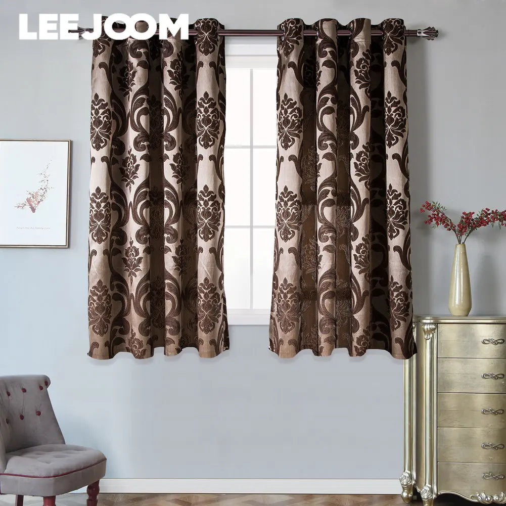 LEEJOOM تخصيص حجم النمط الأوروبي الجاكار نافذة الستائر لغرفة المعيشة أعمى الجاهزة الستار ديكور المنزل