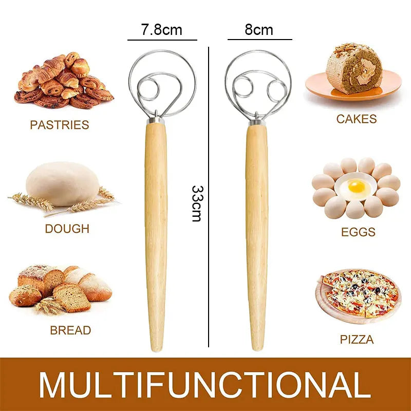 Mão grande douse douse de batedor de pão misturador de pão de aço inoxidável Bolo de pastelaria