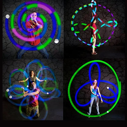 Belly Dance Accessories LED POI топка регулируем RGB Хвърляне на топката Етап изпълнение Реквизит за деца и възрастни