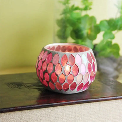 Marockansk mosaikglas Votivljusljushållare Tea Light Candelabra Candlestick Home Decor Tablett Centerpiece