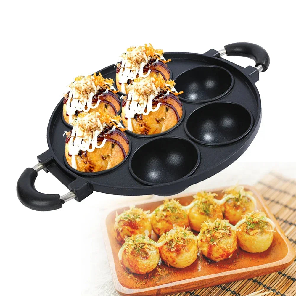 7 Hole Cooking Cake Pan Non-stick Eggs Ring Molds Round Pancake Maker Cake Mold Household Breakfast Egg Cooker Kitchen Cookware