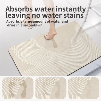 Luxury Bathroom Foot Mats Anti Slip Shower Bath Mat Super Absorbent Quick Dry Floor Mat Toilet Rug Doormat Carpet Washable