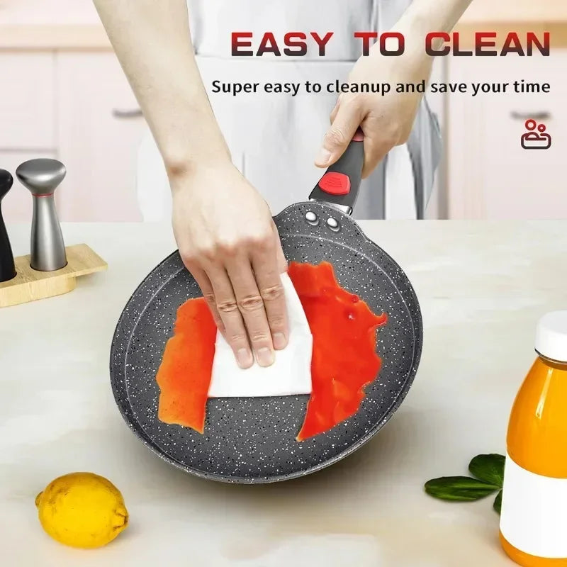 Innerwell Frying Pan 11inch Kitchen Nonstick Toxin Free Cookware Breakfast Pizza Steak Fried Egg Crepe Cook Pot Induction Cooker