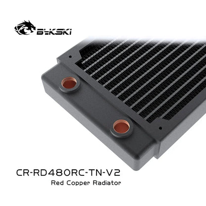 Bykski 30mm Thin Radiator 120/240/360/480,Red Copper 14 FPI Support 120mm Fan Computer Water Cooling Liquild Cooler Row