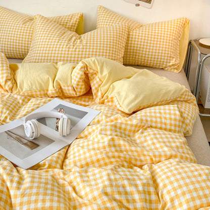 Hudvennlig dynedeksel Plaid Style Dynedeksler dobbeltsengdeksel постелное беле Home Dyforter Covers (No Pillow Acre)