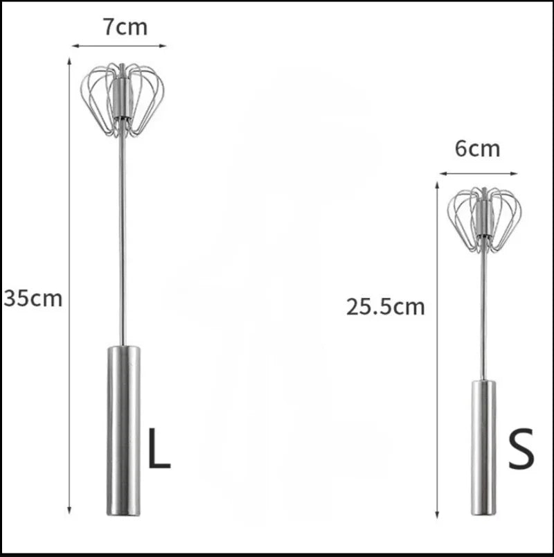 Miscelatore semi-automatico Whisk uova battitore in acciaio inossidabile mixer a mano che gira utensili da cucina miscelatore cucina strumenti di uova