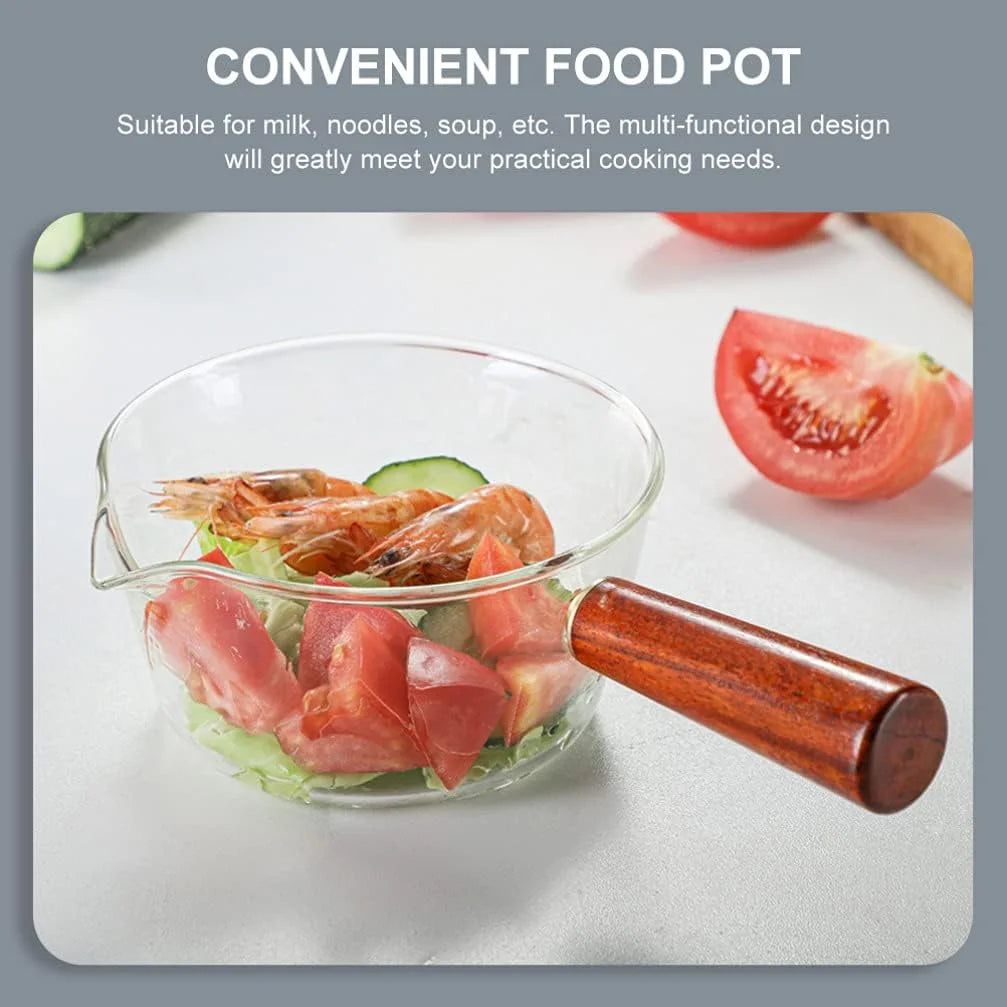 Glass Cooking Pot Soup Milk Pot With Tood Handle Glass Cooking Pot Instant Noodle Pot Glass Cookware Kitchen Accessories