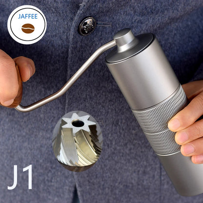 JAFFEE J0/J1 manual coffee grinder with 38mm 5core/7core burr 3 bearings  portable coffee mill Adjustable espresso grinder