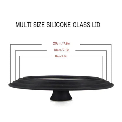 Herdet glasspanne dekker 16-22-28-32cm rund silikonglass lokk visuell gryte lokk til stekepanne kjøkken kokekartilbehør