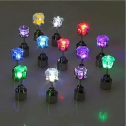 1 чифт светлини led bling ушни пръстени пръстени корейски аксесоари за флаш циркон за парти жени коледна светеща пръчка