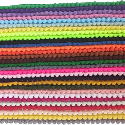 5/10 Yards Wollkugel Spitze Randverkleidung Spitze 5mm Pompoms weißer Trimmkugel Randband DIY Bastelvorhang Tuch Nähzubehör