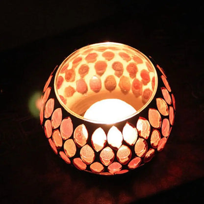 Marockansk mosaikglas Votivljusljushållare Tea Light Candelabra Candlestick Home Decor Tablett Centerpiece